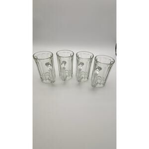 Set Of 4 Glass mugs. Thick Glass. Excellent Condition. 16oz.